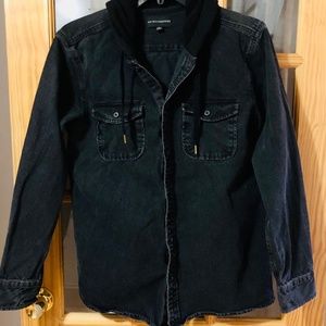 Men Hooded Shacket M